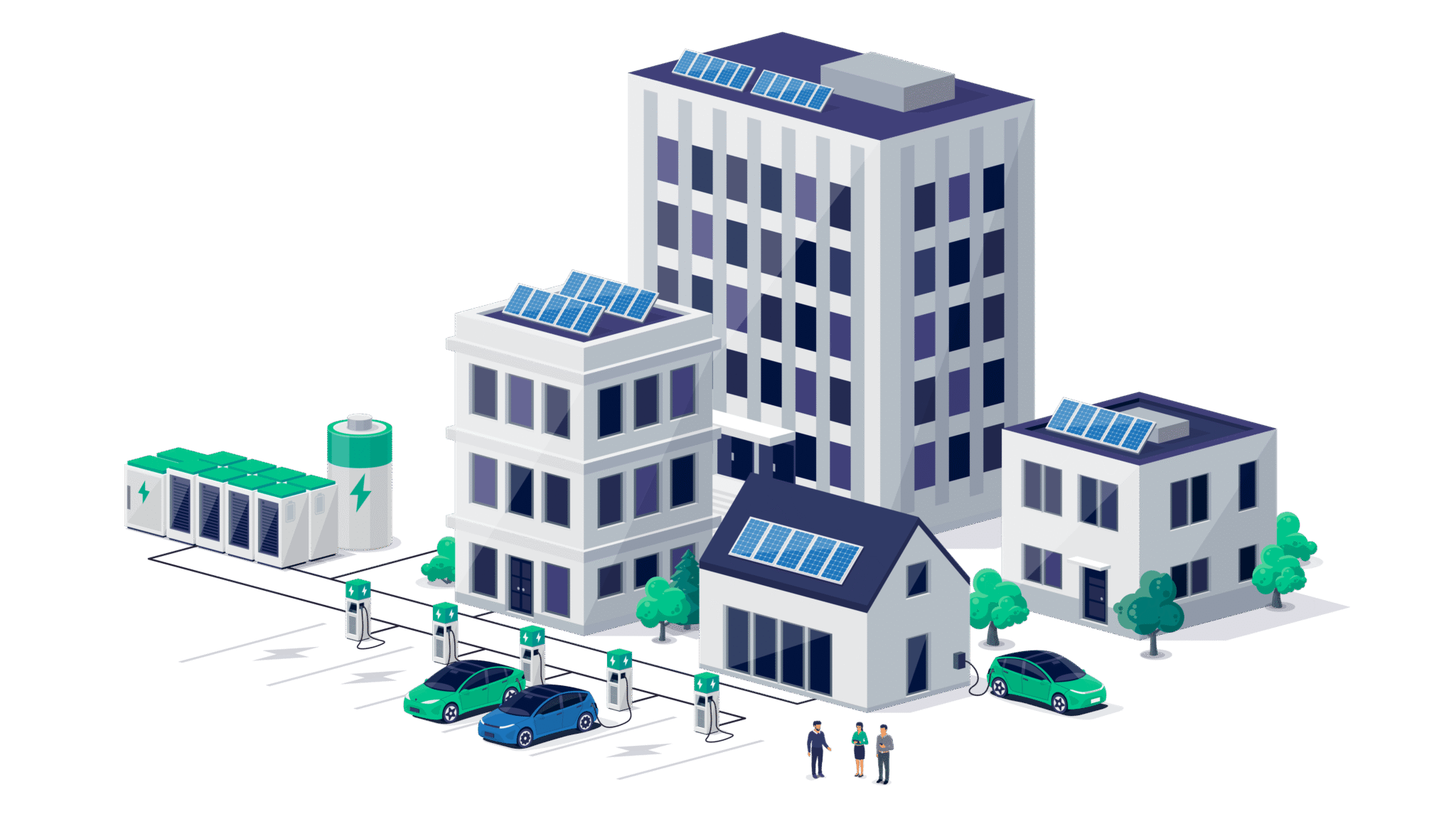 Distributed rooftop model illustration